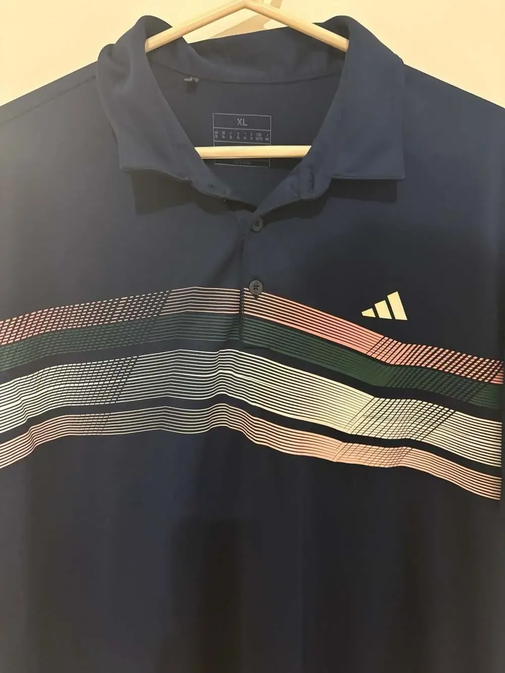Adidas Men's Core Chest Stripe Polo Shirt Navy Blue Size XL